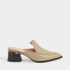 NICHOLAS KIRKWOOD Beya 55mm Mules in Beige Calfskin Leather