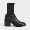ALEXANDER WANG Mid-Heeled Haily Ankle Boots in Black Calfskin