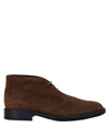 Tod's Man Ankle Boots Chocolate Brown Size 7 Leather