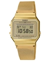 CASIO UNISEX GOLD-TONE STAINLESS STEEL MESH BRACELET WATCH 35.5MM