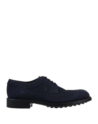 Tod's Laced Shoes In Blue