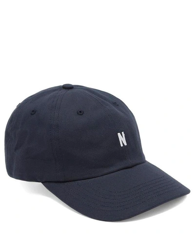 Norse Projects Logo-embroidered Cotton-twill Cap In Blue