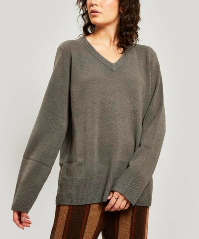 The Row Elaine Wool And Cashmere-blend Knit In Derby Grey