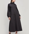 Lemaire Drawstring Funnel-neck Maxi-dress In Grey
