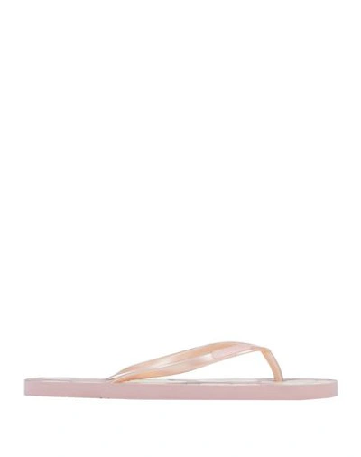 Emporio Armani Toe Strap Sandals In Pink