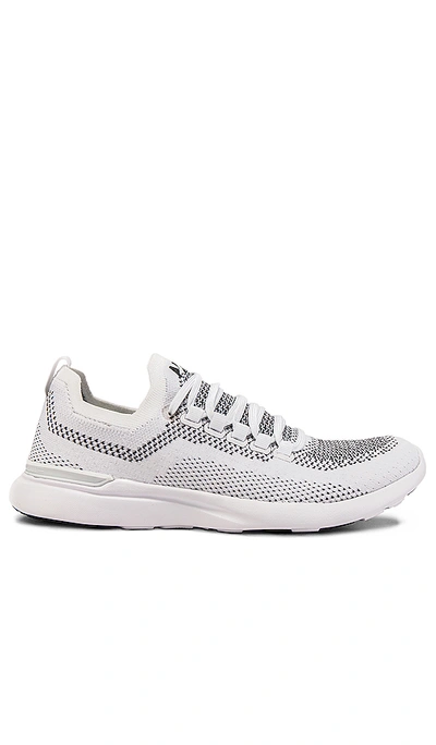 Apl Athletic Propulsion Labs Techloom Breeze Knit Mesh Running Sneakers In White & Black