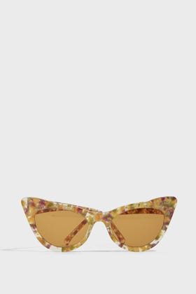 Ganni Cat-eye Sunglasses In Multicoloured | ModeSens