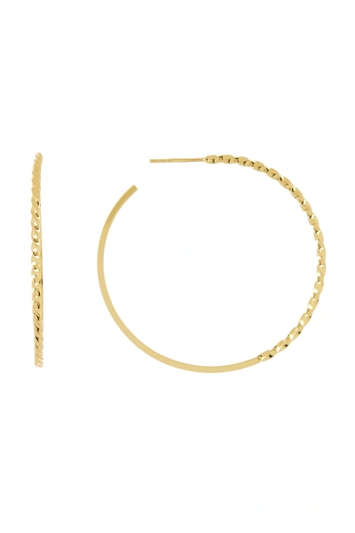 Argento Vivo 18k Gold Plated Sterling Silver Half Twist 44mm Hoop Earrings