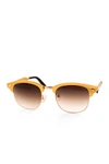 Aqs Milo 49mm Clubmaster Sunglasses In Gold