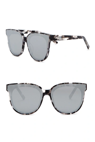 Aqs Iris 65mm Oversized Cat Eye Sunglasses In Silver