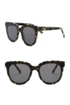 Aqs Iris 65mm Oversized Cat Eye Sunglasses In Black/green