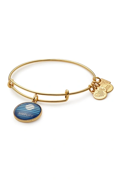 Alex And Ani Charity By Design Simplify Charm Expandable Wire Bracelet In Yellow Gold Finish