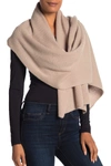 Portolano Cashmere Ribbed Wrap Scarf In Mushroom