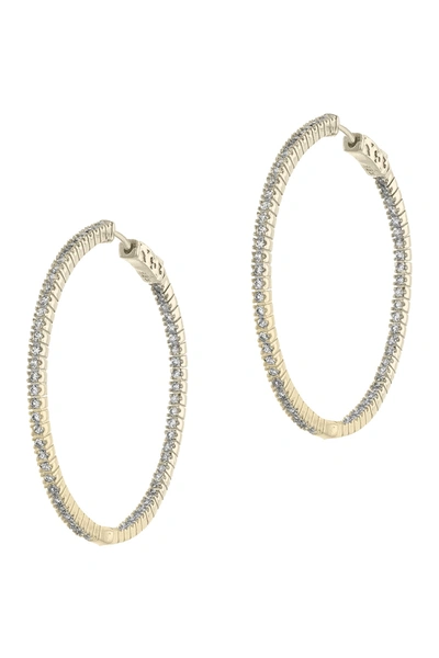 Cz By Kenneth Jay Lane Round-cut Cz Hoop Earrings In Clear/gold