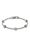 ALOR 18K White Gold Diamond Station Cable Bracelet - 0.23 ctw