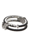 ALOR 18K White Gold & Cable Diamond Ring - 0.28 ctw - Size 7