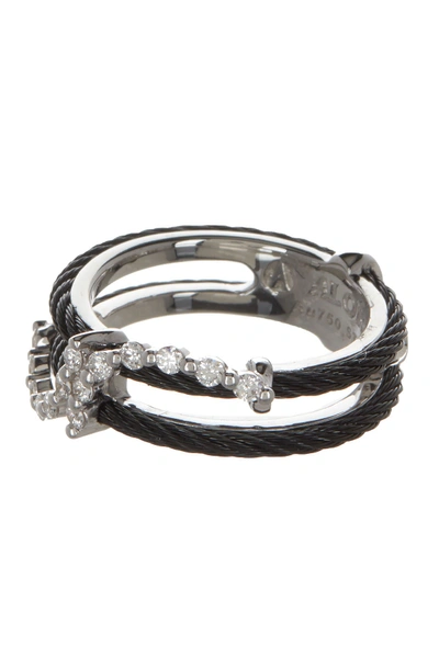 Alor 18k White Gold & Cable Diamond Ring - 0.28 Ctw - Size 7 In 18kt Wg