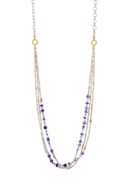 Gurhan Two-toned Vertigo Flurries Triple Strand Necklace In Silver