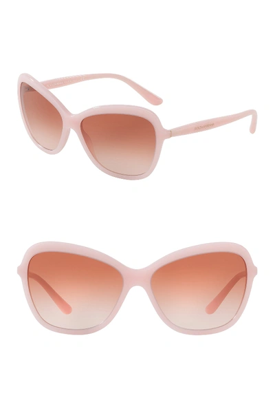 Dolce & Gabbana 59mm Butterfly Sunglasses In Pink