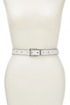 Michael Kors Reversible Leather Logo Belt In Optic White