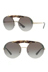 Prada 37mm Round Sunglasses In Pale Gold