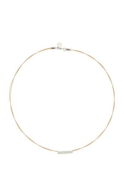 Alor 18k Yellow Gold Stainless Steel Cable Chain Necklace - 0.22 Ctw In Multi