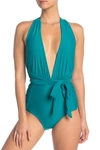 Nicole Miller Convertible One-piece Swimsuit In Deep Lake