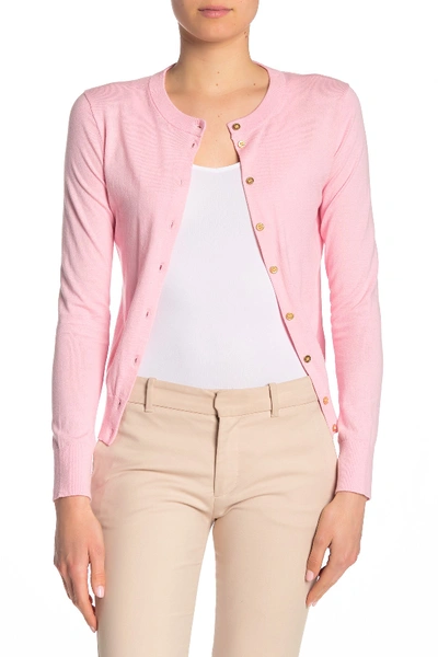 J Crew Front Button Knit Cardigan In Fresh Peony