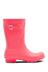 Hunter Original Short Waterproof Rain Boot In Hyper Pink