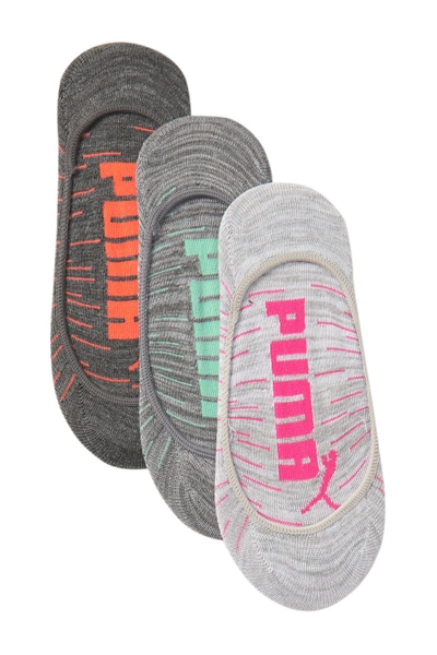 Puma Superlite Liner Socks - Pack Of 3 In Grey/pink