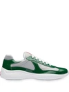 Prada Round Toe Sneakers In Green