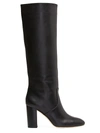 Loeffler Randall + Net Sustain Goldy Leather Knee Boots In Black