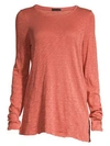 Atm Anthony Thomas Melillo Destroyed Wash Long Sleeve Slub Jersey Tee In Cedar