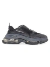 Balenciaga Triple S Clear Sole Sneakers In Noir