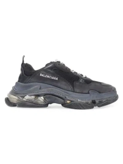 Balenciaga Triple S Clear Sole Trainers In Noir