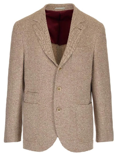 Brunello Cucinelli Single Breasted Blazer In Beige