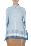 BURBERRY BURBERRY FRILL DETAIL PRINTED SHIRT