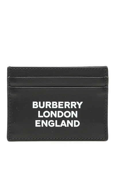 Burberry Sandon Logo Leather Card Case In Black
