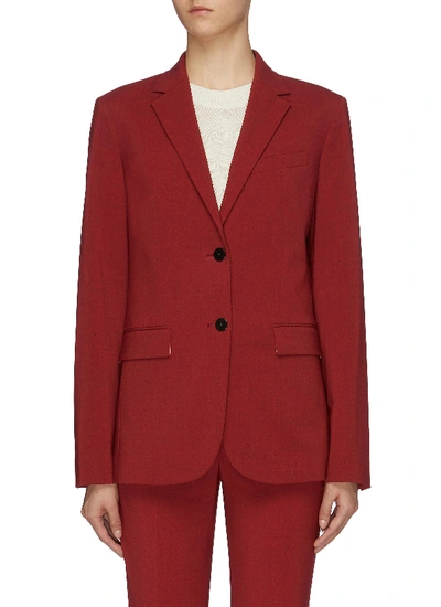 Theory Notched Lapel Virgin Wool Blazer In Crimson Melange