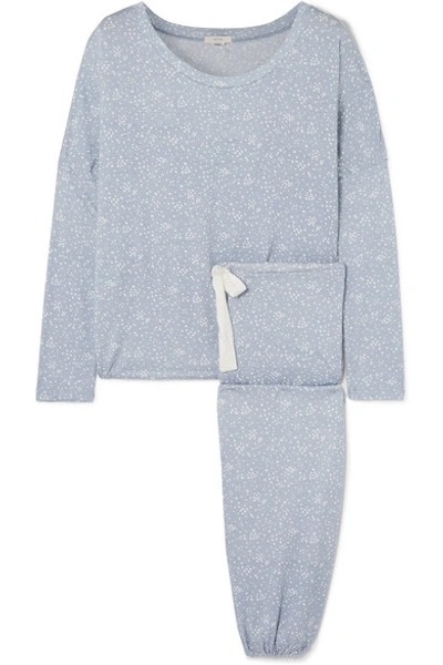 Eberjey Slouchy Printed Stretch-modal Jersey Pajama Set In Gray