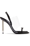 ALEXANDER WANG KAIA CRYSTAL-EMBELLISHED PVC AND LEATHER SLINGBACK SANDALS