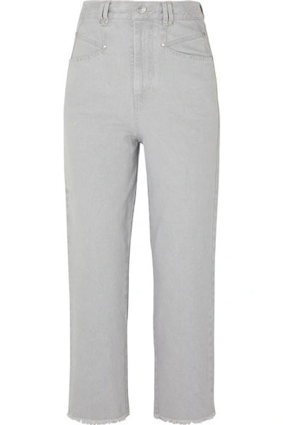 Isabel Marant Daliska Cropped High-rise Straight-leg Jeans In Light Grey