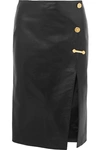 VERSACE EMBELLISHED LEATHER SKIRT