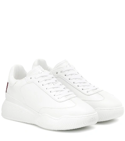 Stella Mccartney Loop Logo-embossed Vegetarian Leather Sneakers In White