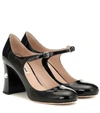 MIU MIU PATENT-LEATHER MARY JANE PUMPS,P00404040