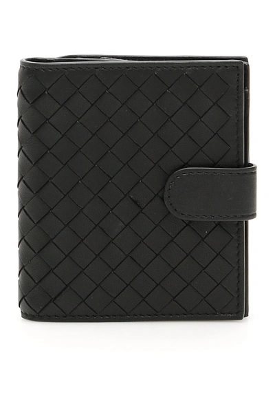 Bottega Veneta Intrecciato Compartment Wallet In Black
