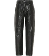 CHLOÉ HIGH-RISE CROPPED LEATHER PANTS,P00396378