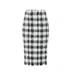 ALEXANDER MCQUEEN CHECKED TWEED PENCIL SKIRT,P00399765