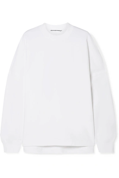 Alexander Wang T Oversized Printed French Cotton-terry Sweatshirt In White