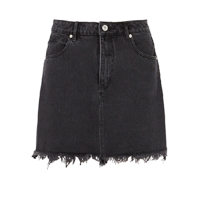 Abrand A High Black Denim Mini Skirt